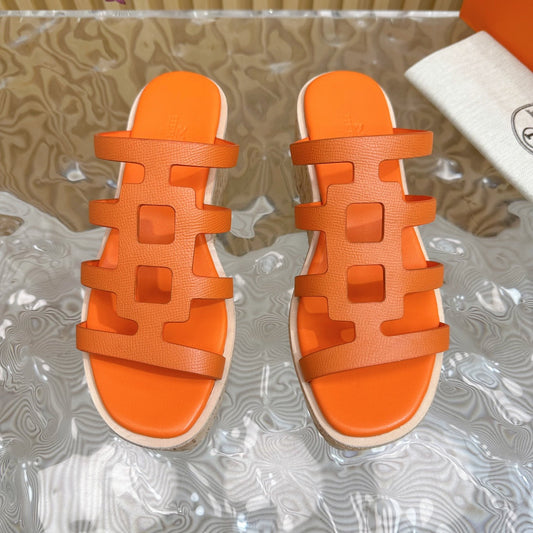 ISABELLA SANDAL ORANGE CALFSKIN - 35