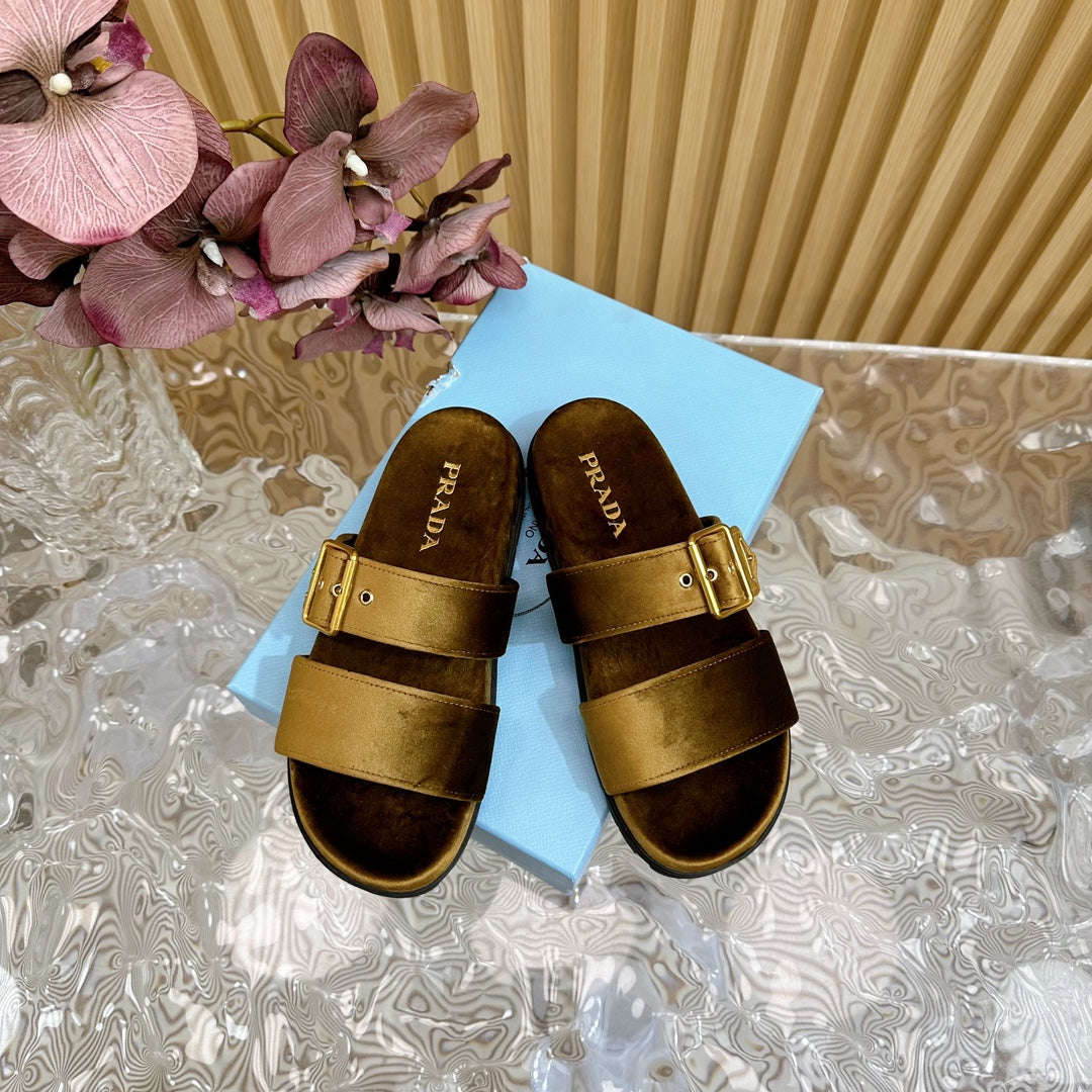 PRA SLIDES SANDALS AMBER VELVET - 35