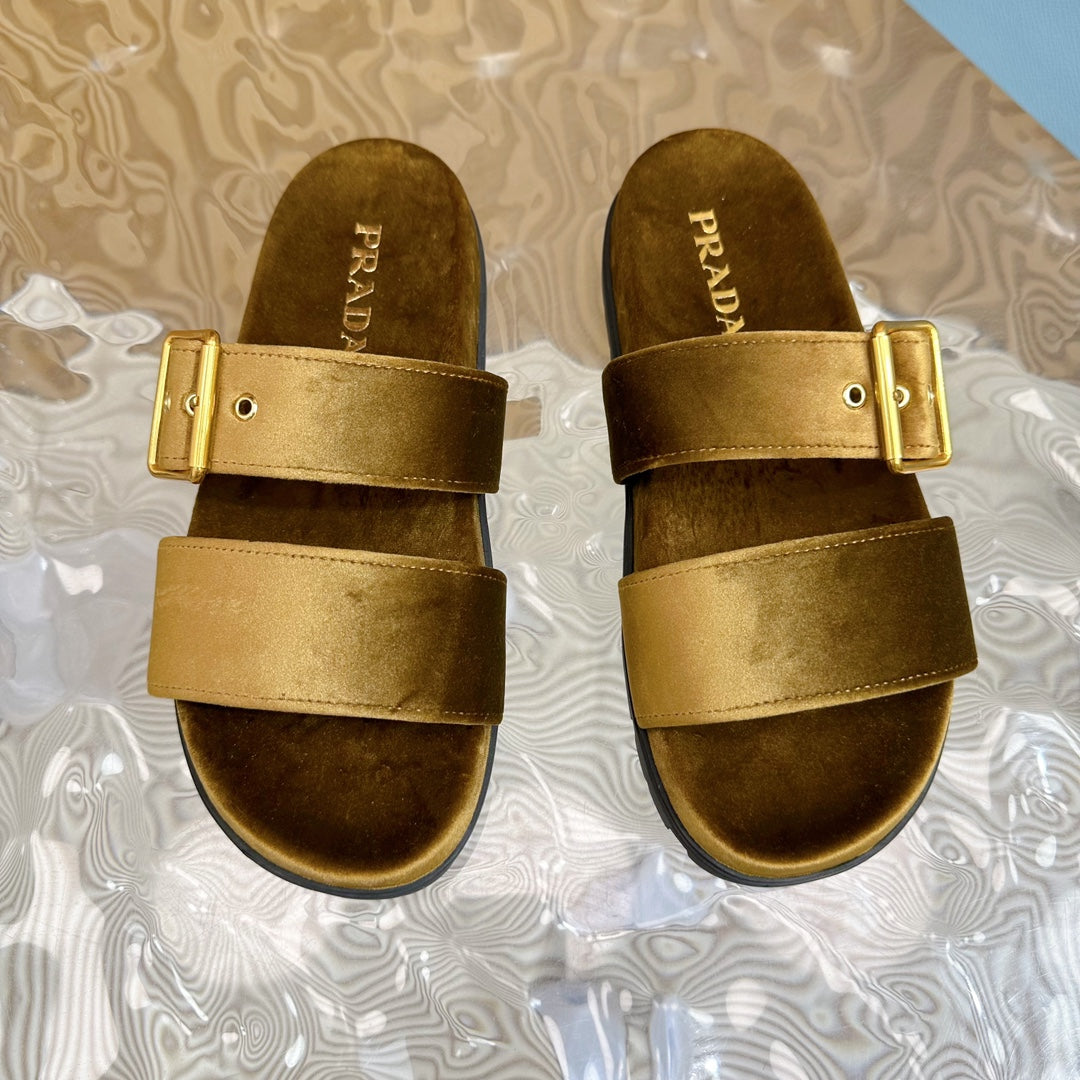 PRA SLIDES SANDALS AMBER VELVET - 35