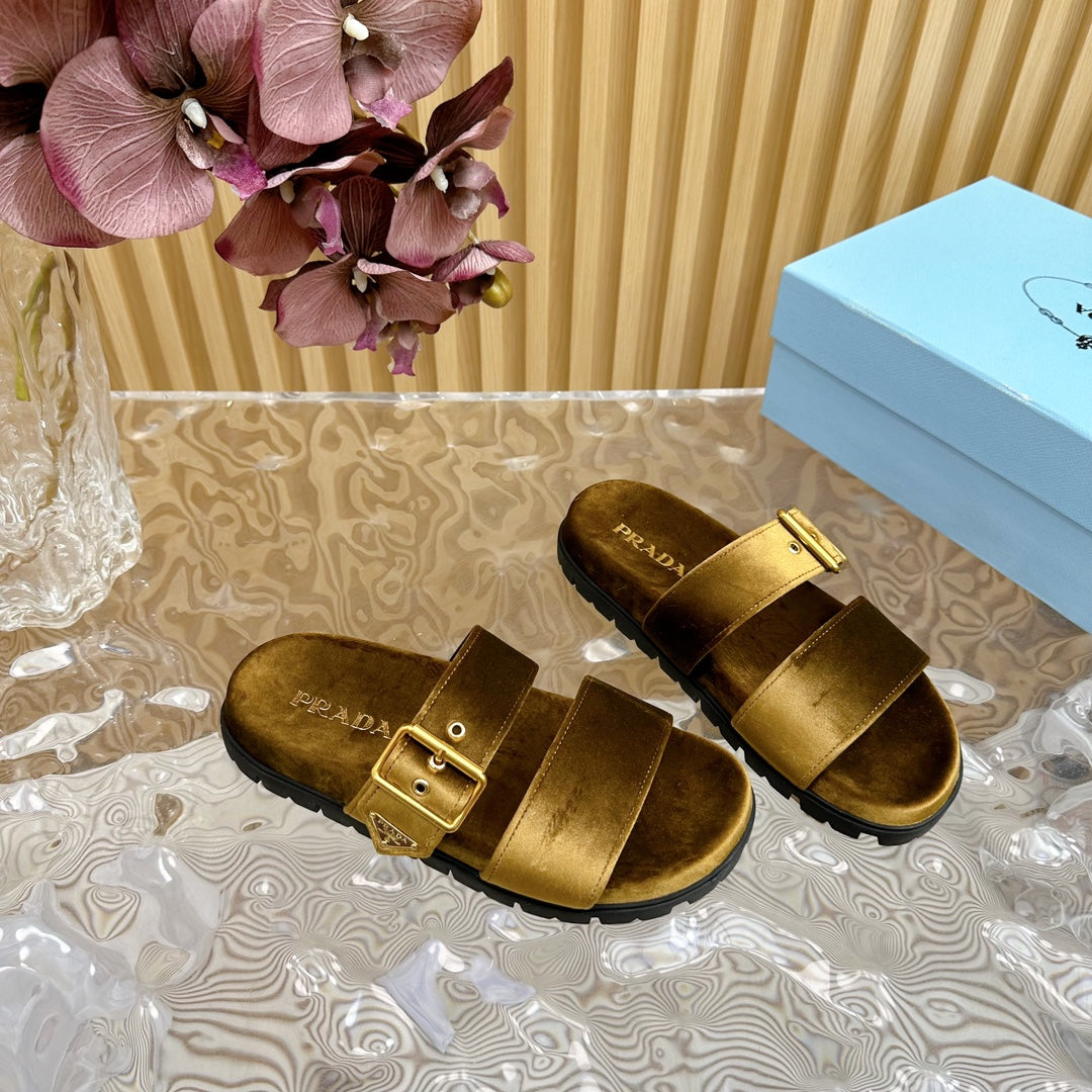 PRA SLIDES SANDALS AMBER VELVET - 35