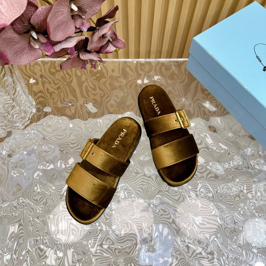 PRA SLIDES SANDALS AMBER VELVET - 35