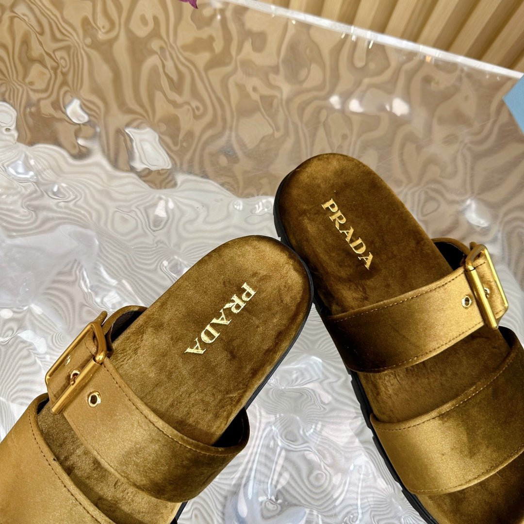 PRA SLIDES SANDALS AMBER VELVET - 35
