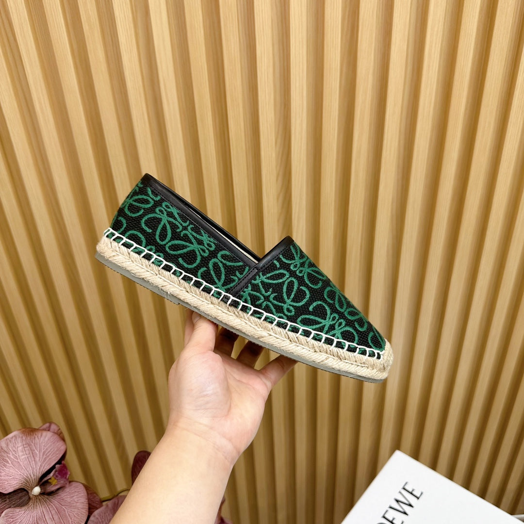 LW GREEN ANAGRAM ESPADRILLE LOAFER BLACK LINEN - 35