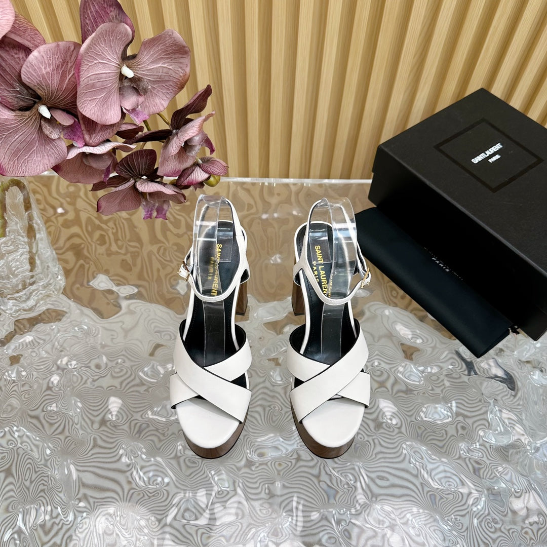 SL BIANCA PLATFORM SANDAL WHITE CALFSKIN - 35