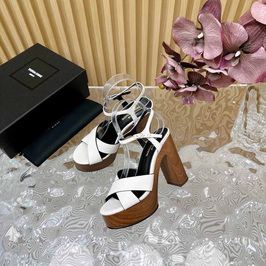 SL BIANCA PLATFORM SANDAL WHITE CALFSKIN - 35