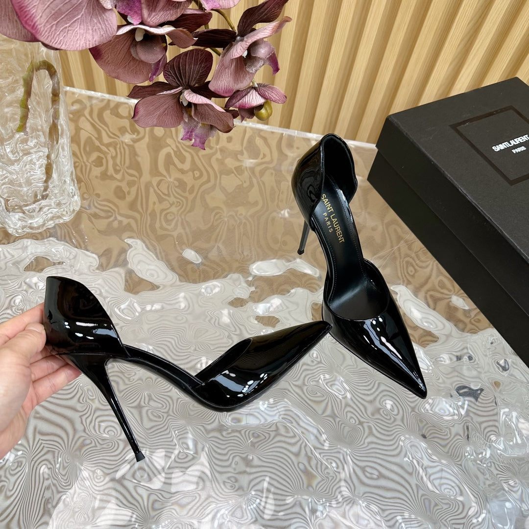 SL STILETTO PUMP BLACK POLISHED CALFSKIN - 35