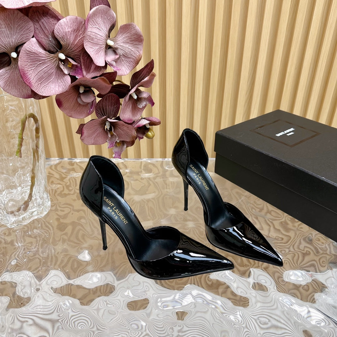 SL STILETTO PUMP BLACK POLISHED CALFSKIN - 35