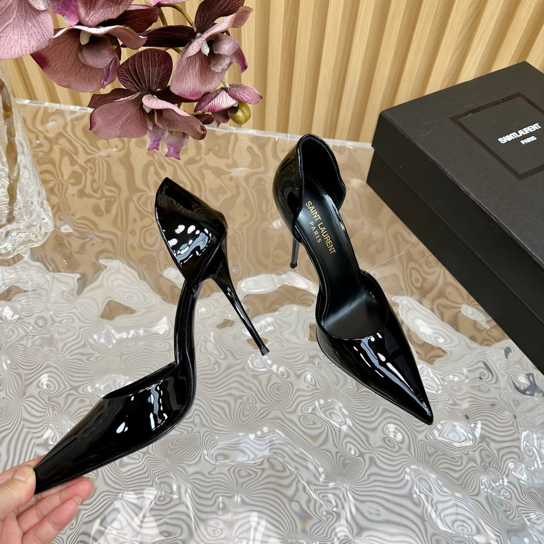 SL STILETTO PUMP BLACK POLISHED CALFSKIN - 35