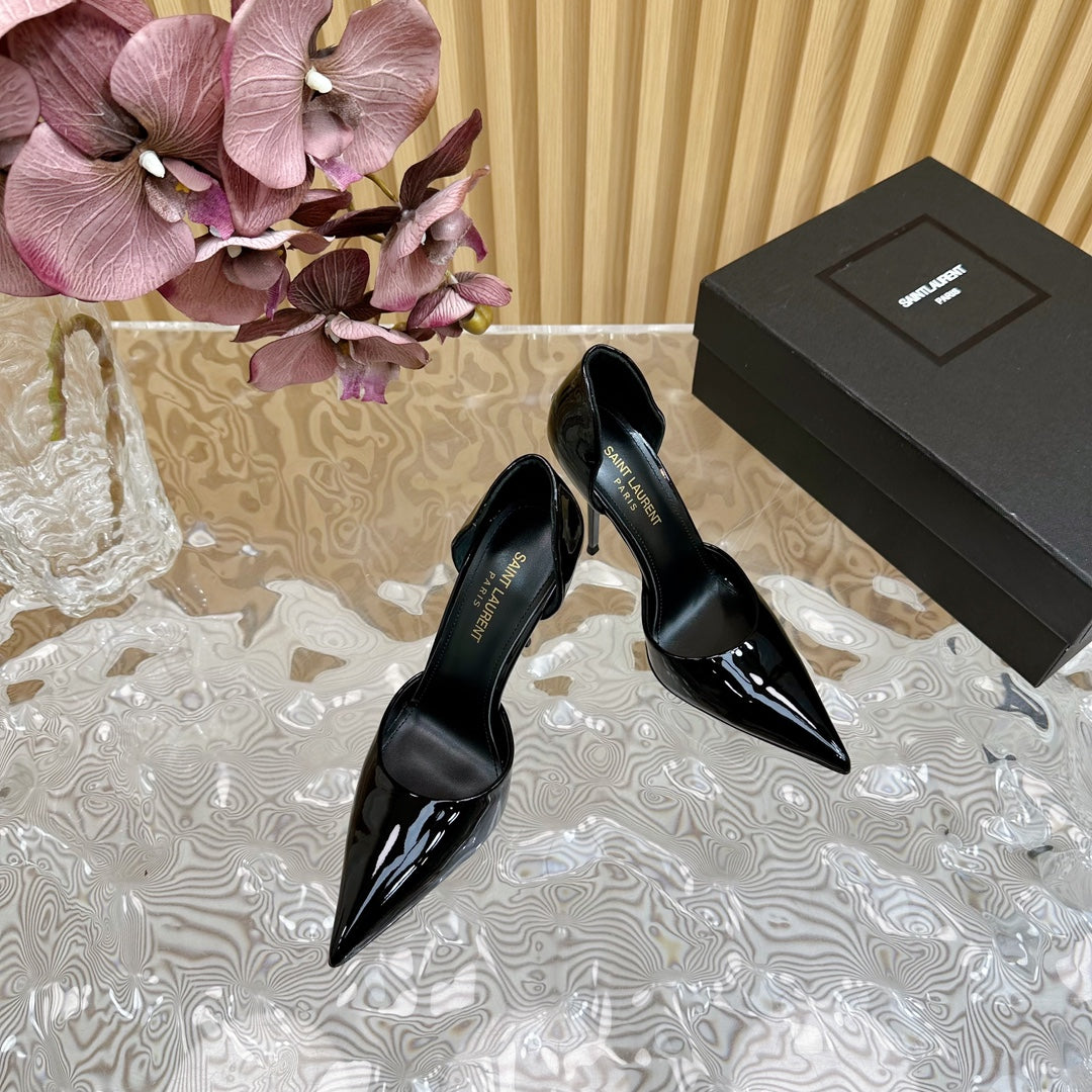 SL STILETTO PUMP BLACK POLISHED CALFSKIN - 35