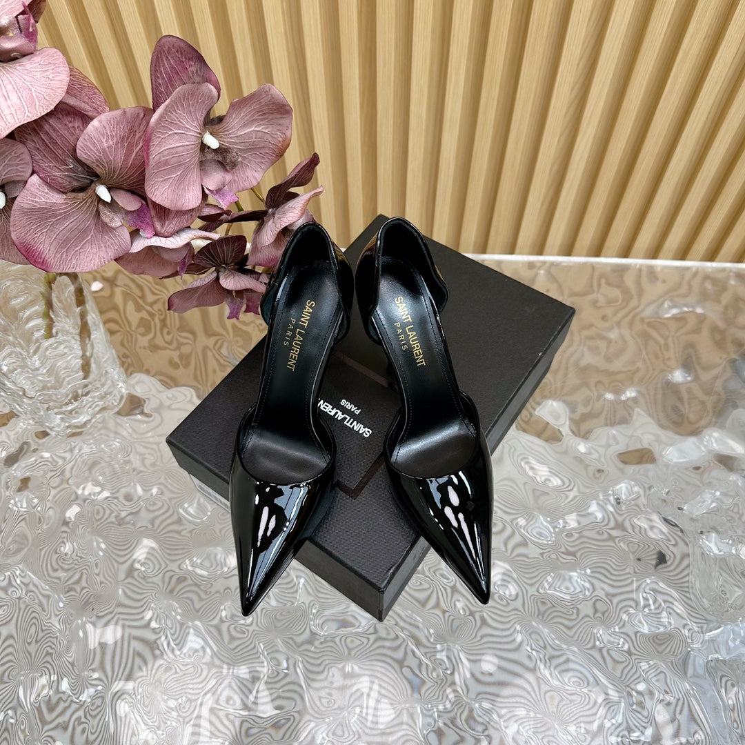SL STILETTO PUMP BLACK POLISHED CALFSKIN - 35