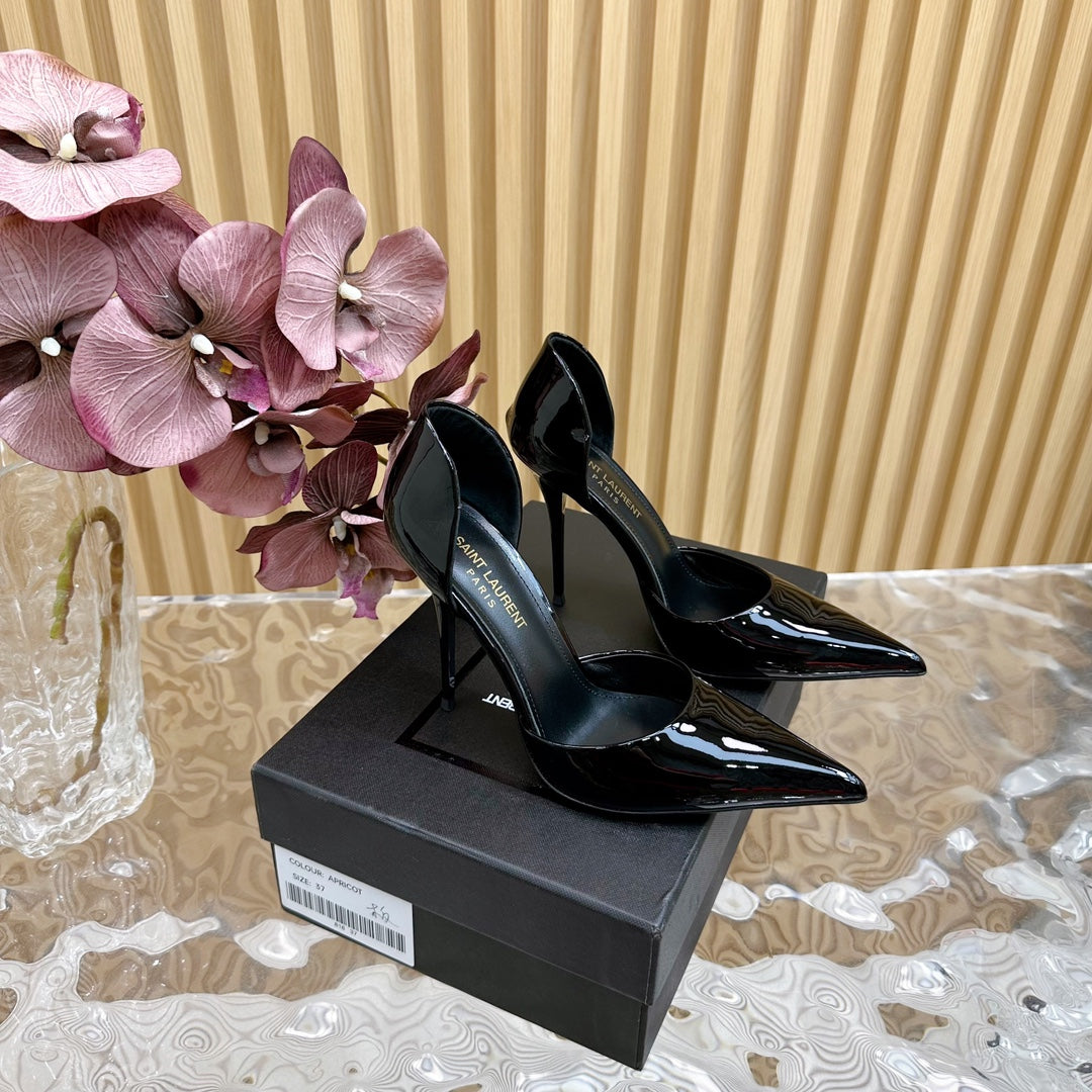 SL STILETTO PUMP BLACK POLISHED CALFSKIN - 35