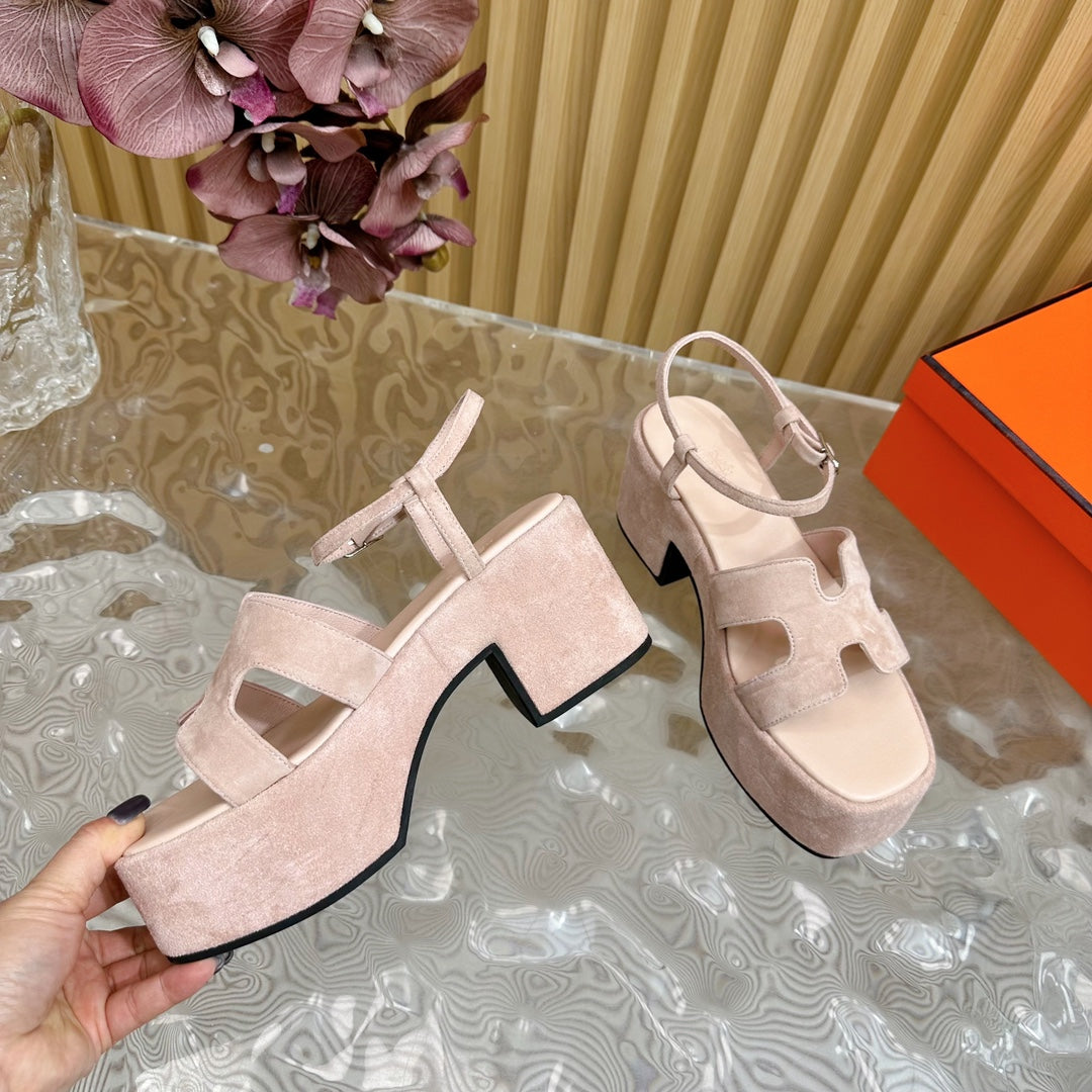 JAM 30 SANDAL IN BABY PINK VELVET - 35