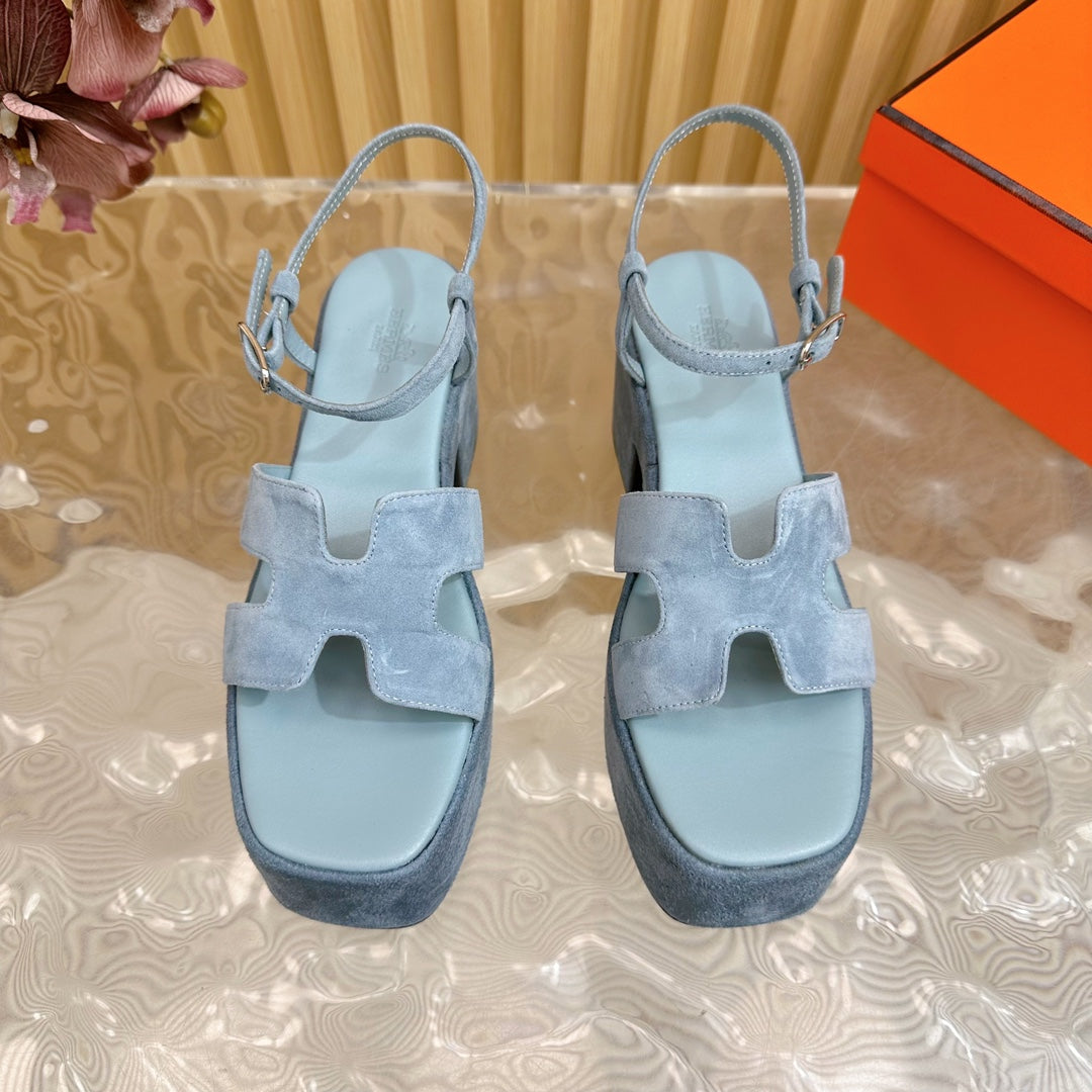 JAM 30 SANDAL IN SAPPHIRE BLUE VELVET - 35