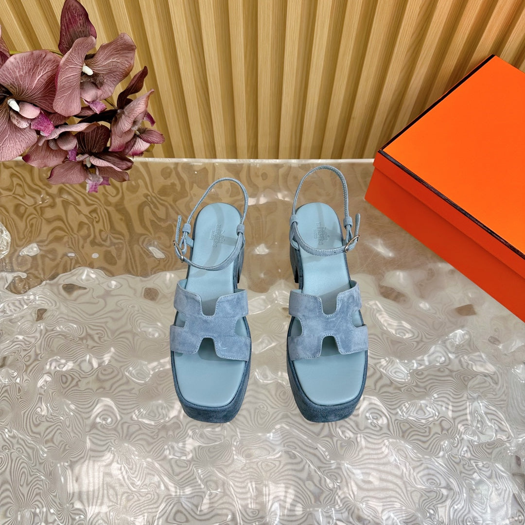 JAM 30 SANDAL IN SAPPHIRE BLUE VELVET - 35