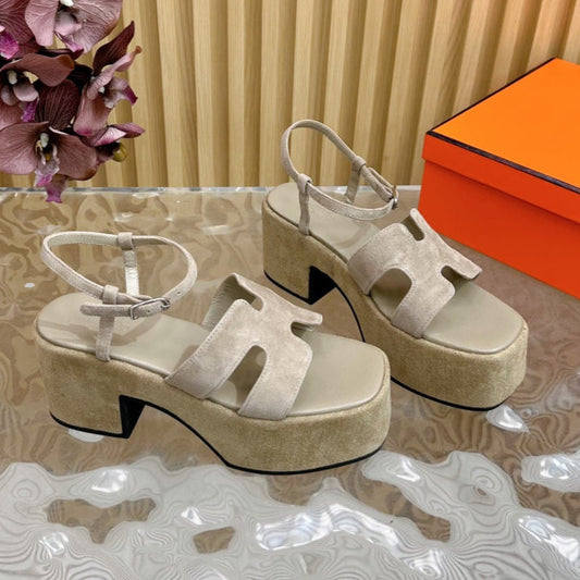 JAM 30 SANDAL IN TORTILLA BROWN VELVET - 35