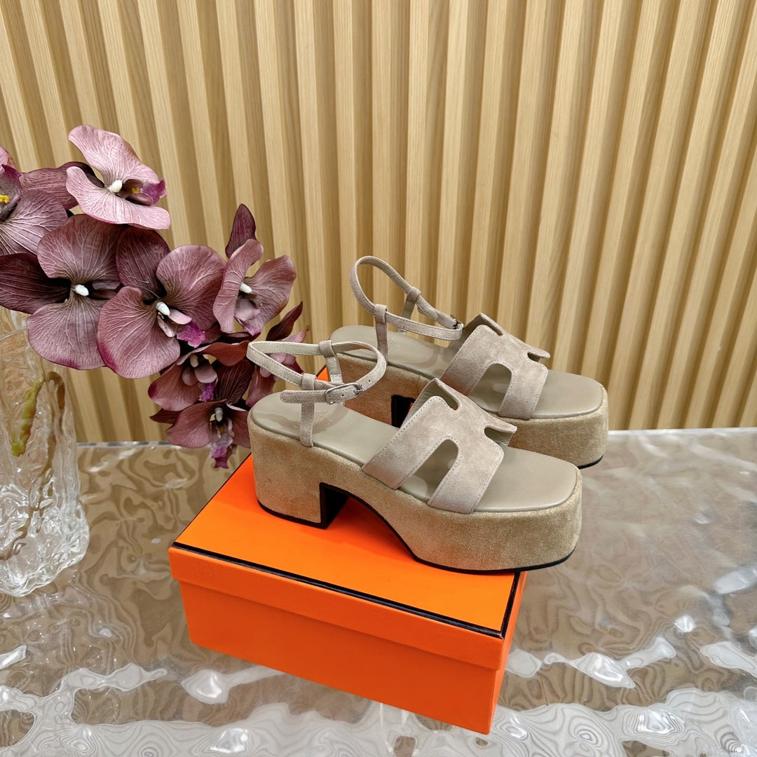 JAM 30 SANDAL IN TORTILLA BROWN VELVET - 35