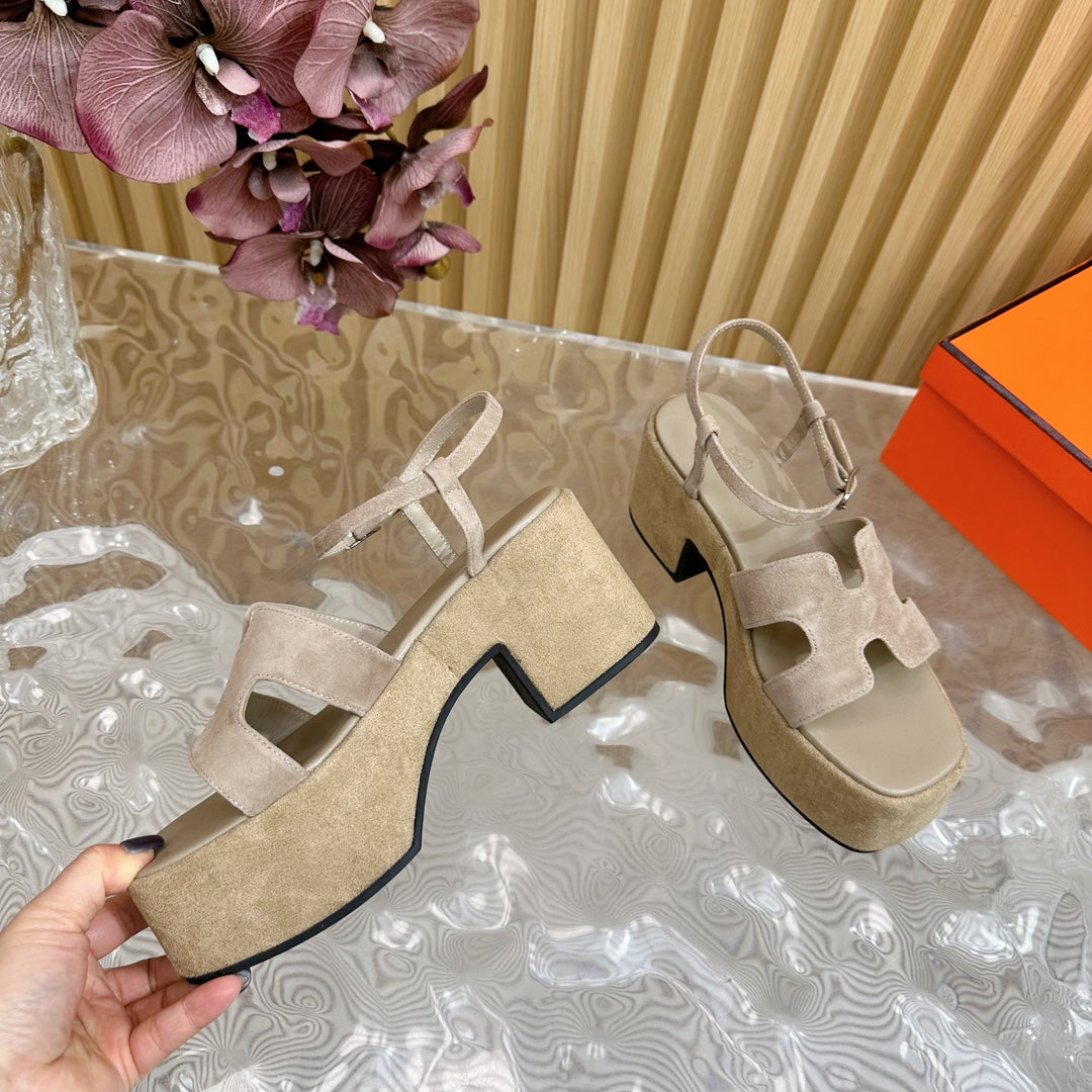 JAM 30 SANDAL IN TORTILLA BROWN VELVET - 35