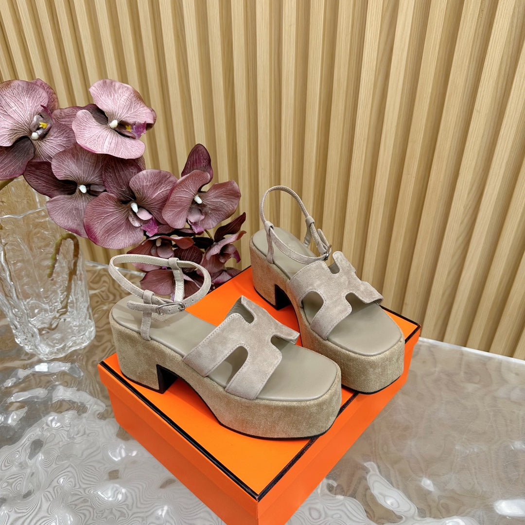 JAM 30 SANDAL IN TORTILLA BROWN VELVET - 35