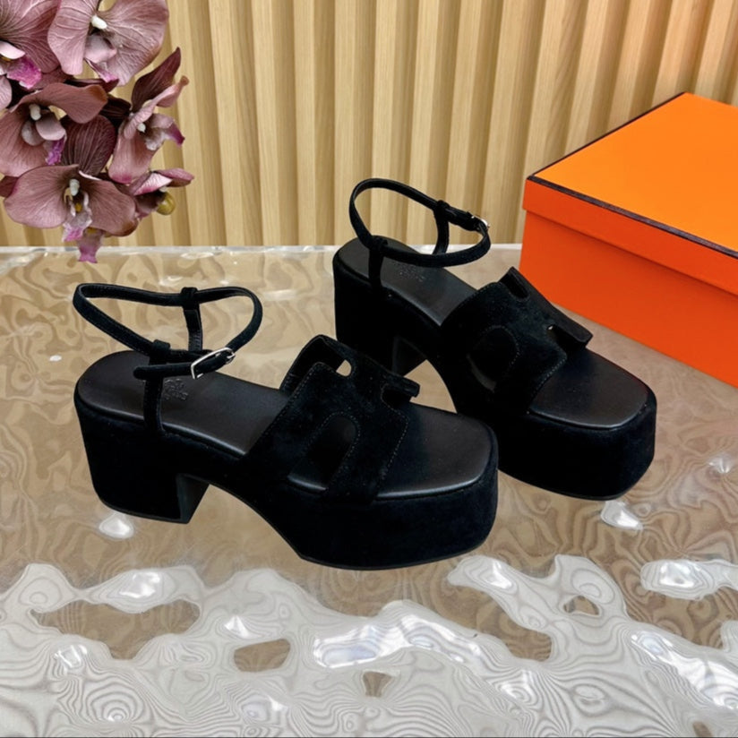 JAM 30 SANDAL IN BLACK VELVET - 35