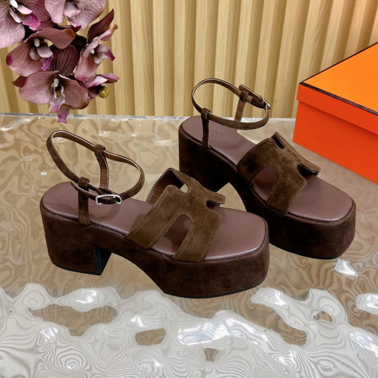 JAM 30 SANDAL IN CHOCOLATE BROWN VELVET - 35