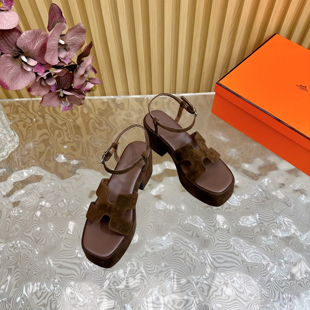 JAM 30 SANDAL IN CHOCOLATE BROWN VELVET - 35