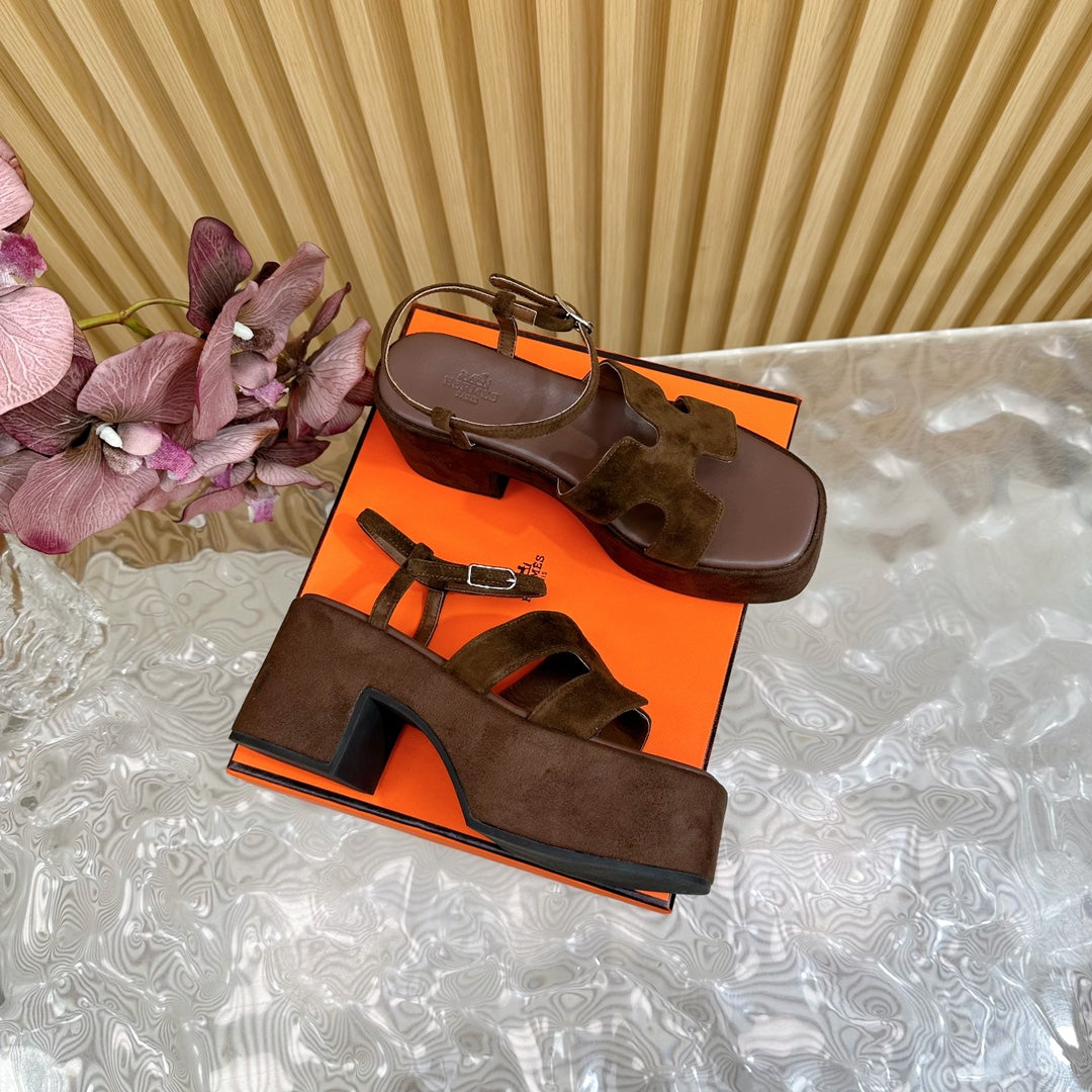 JAM 30 SANDAL IN CHOCOLATE BROWN VELVET - 35
