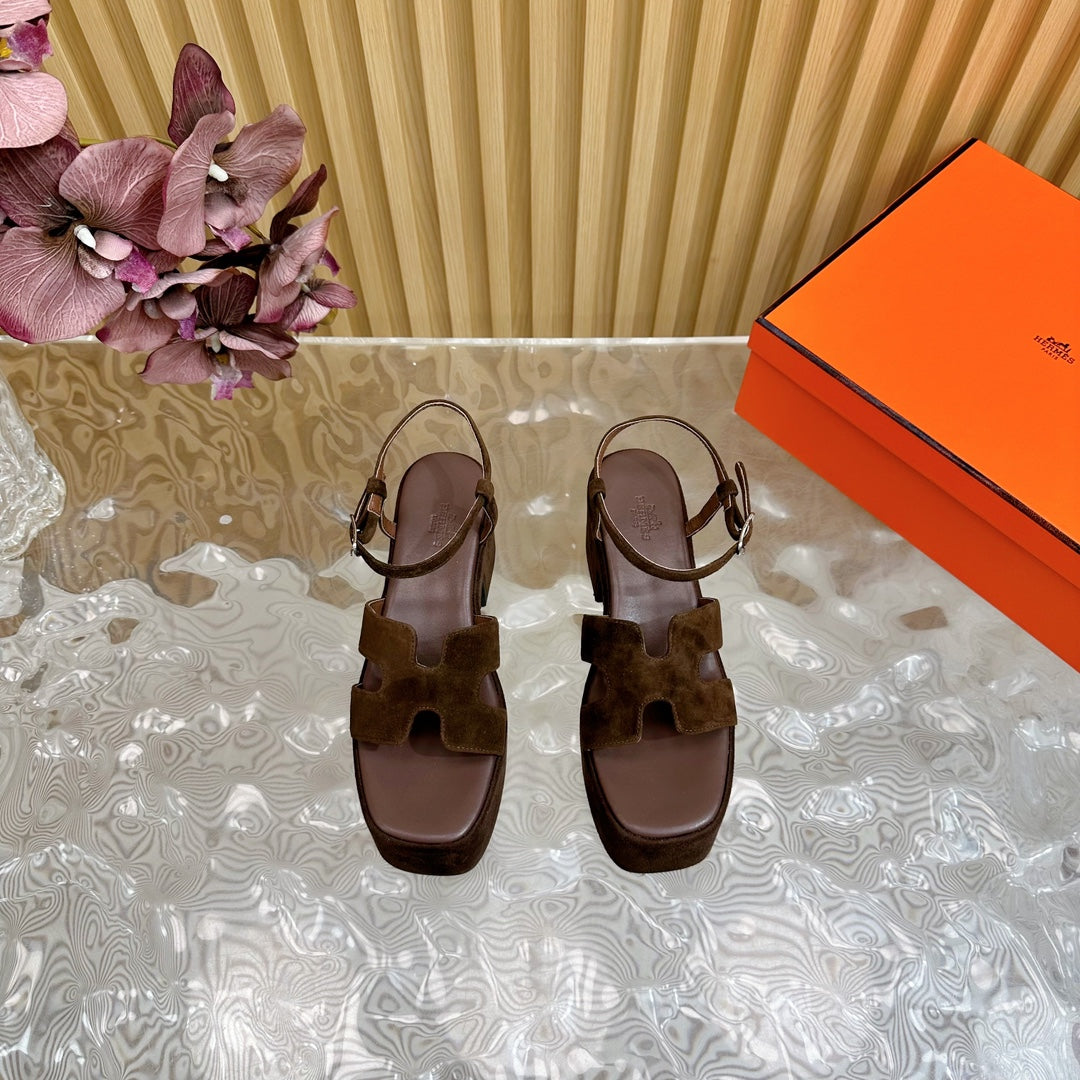JAM 30 SANDAL IN CHOCOLATE BROWN VELVET - 35