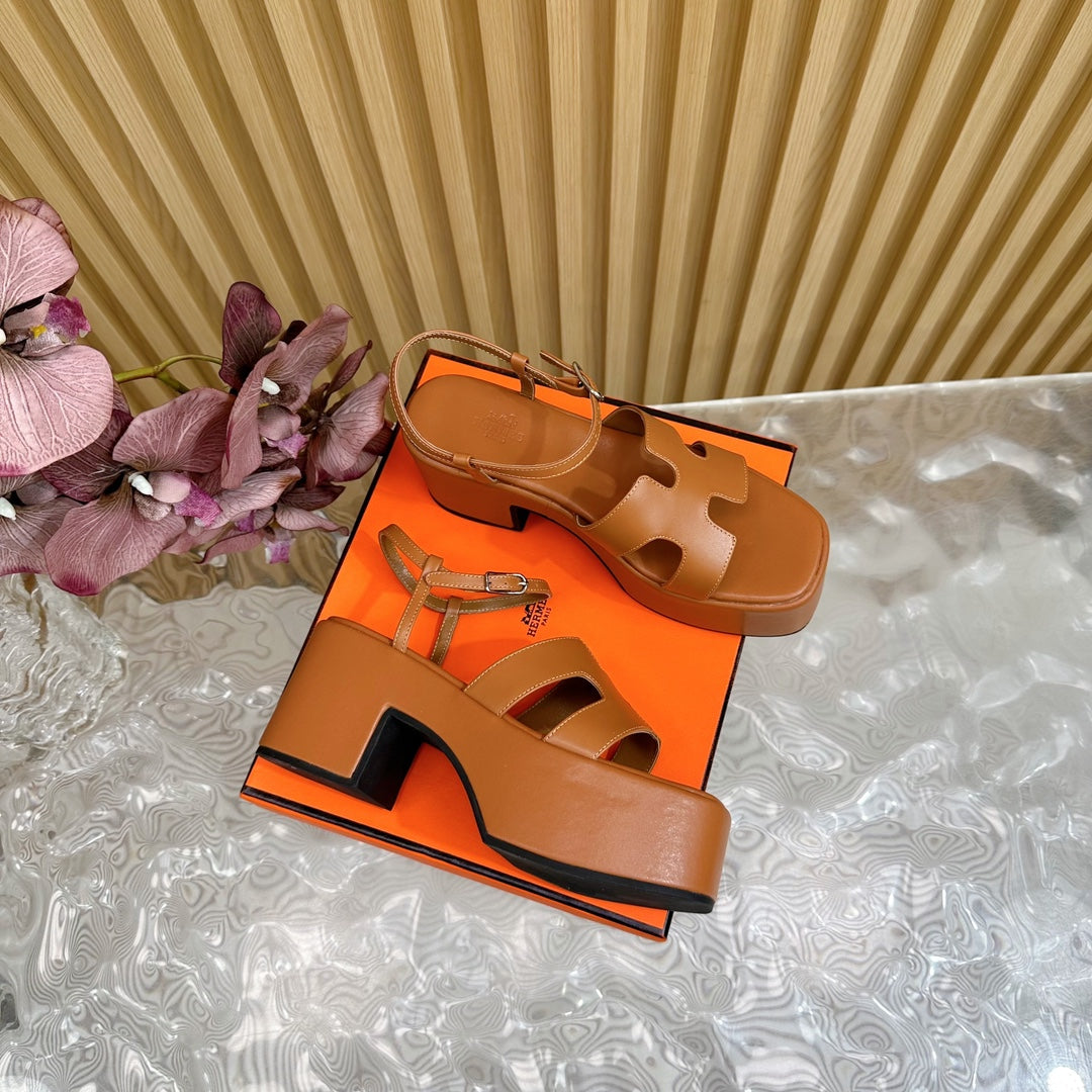 JAM 30 SANDAL IN BRONZE BROWN CALFSKIN - 35