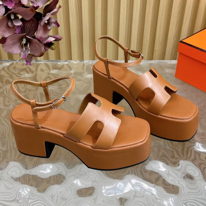 JAM 30 SANDAL IN BRONZE BROWN CALFSKIN - 35