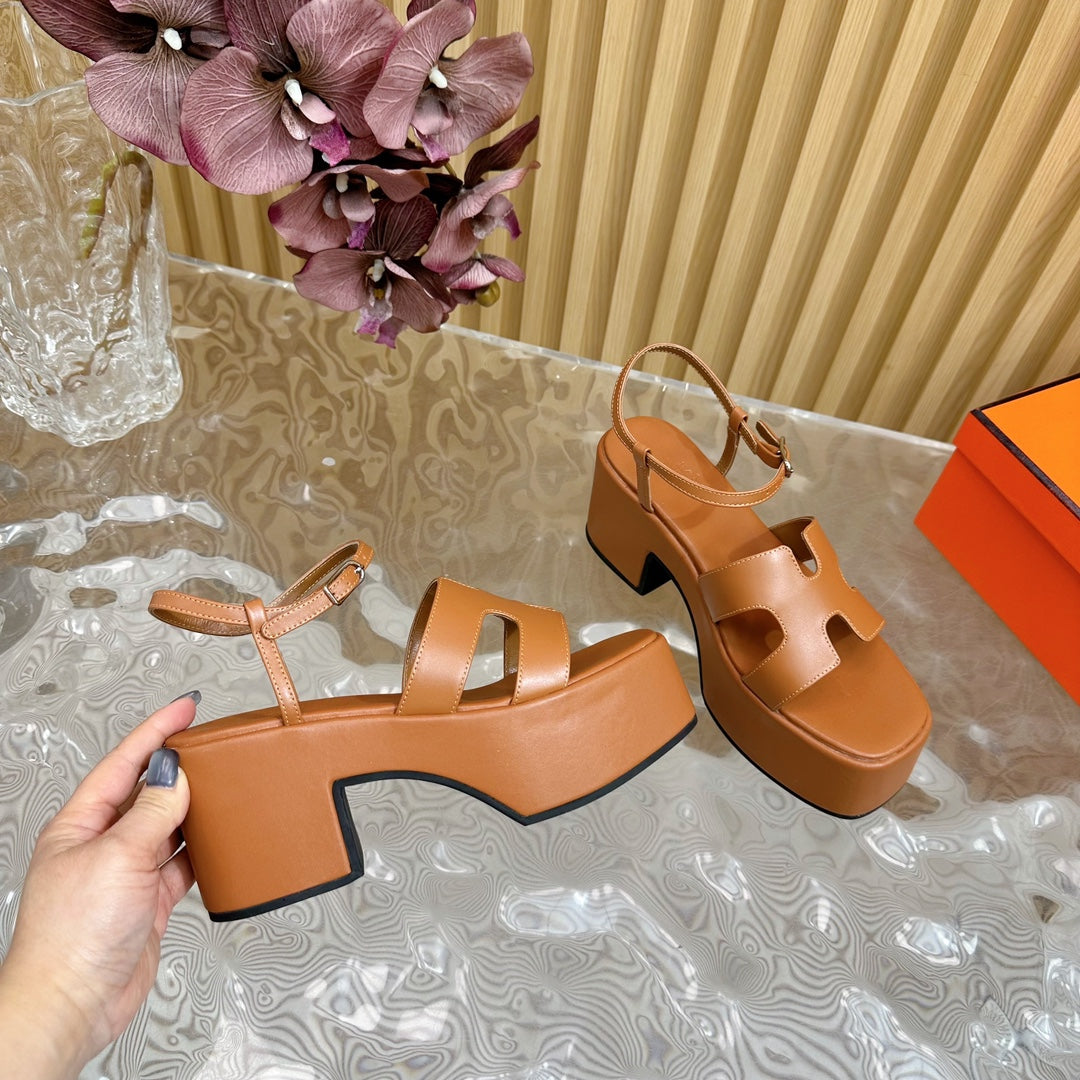 JAM 30 SANDAL IN BRONZE BROWN CALFSKIN - 35