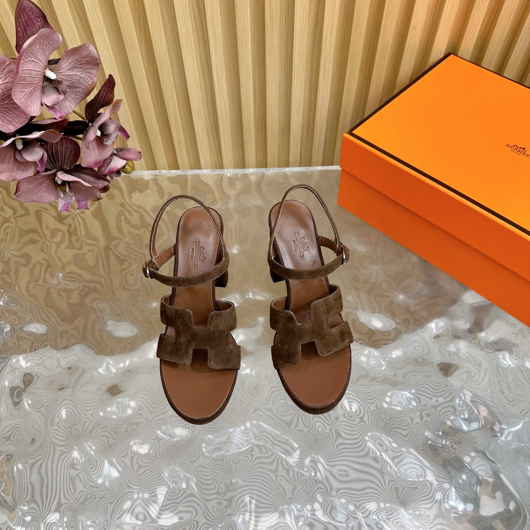 JAZZ 90 SANDAL IN WALNUT BROWN SUEDE - 35