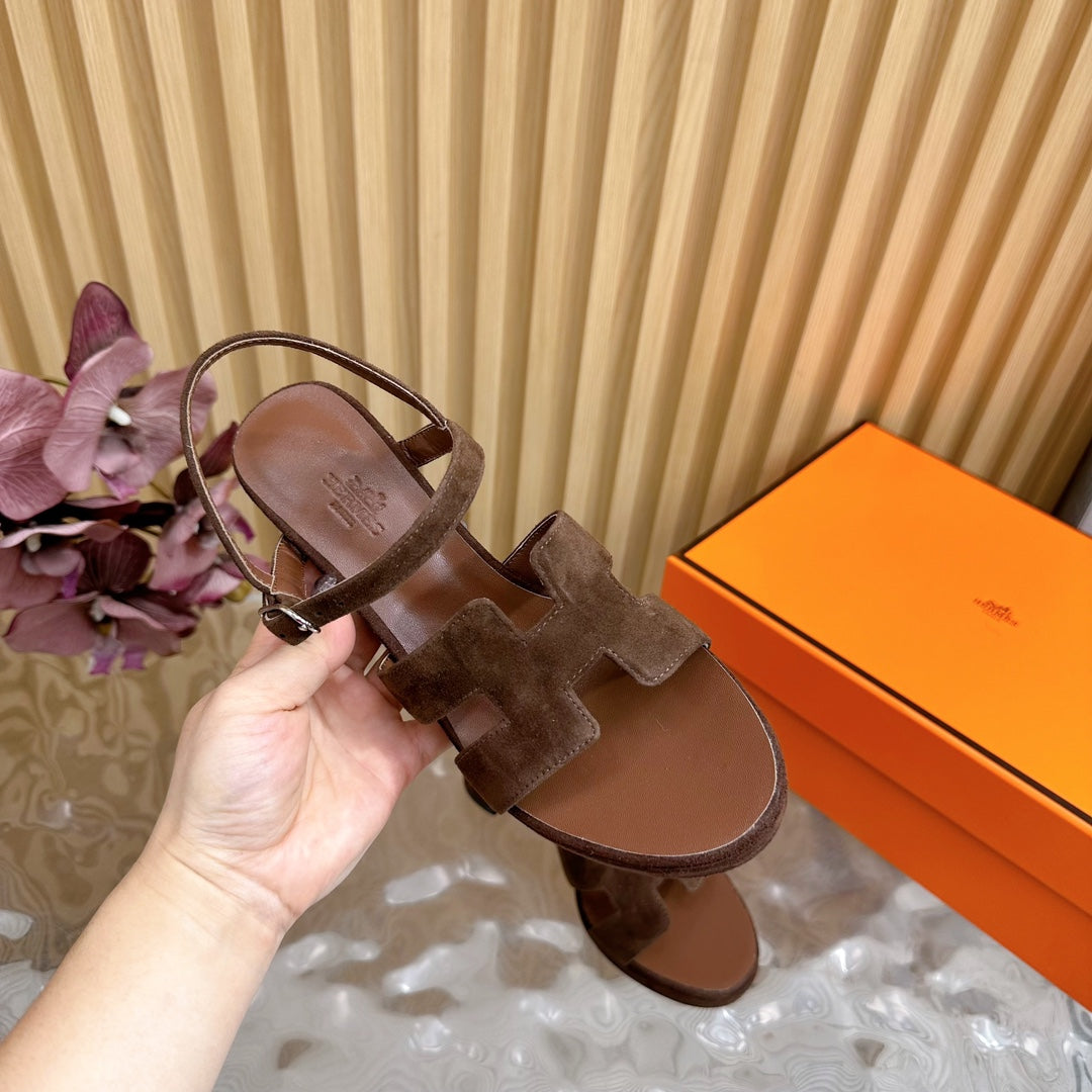 JAZZ 90 SANDAL IN WALNUT BROWN SUEDE - 35