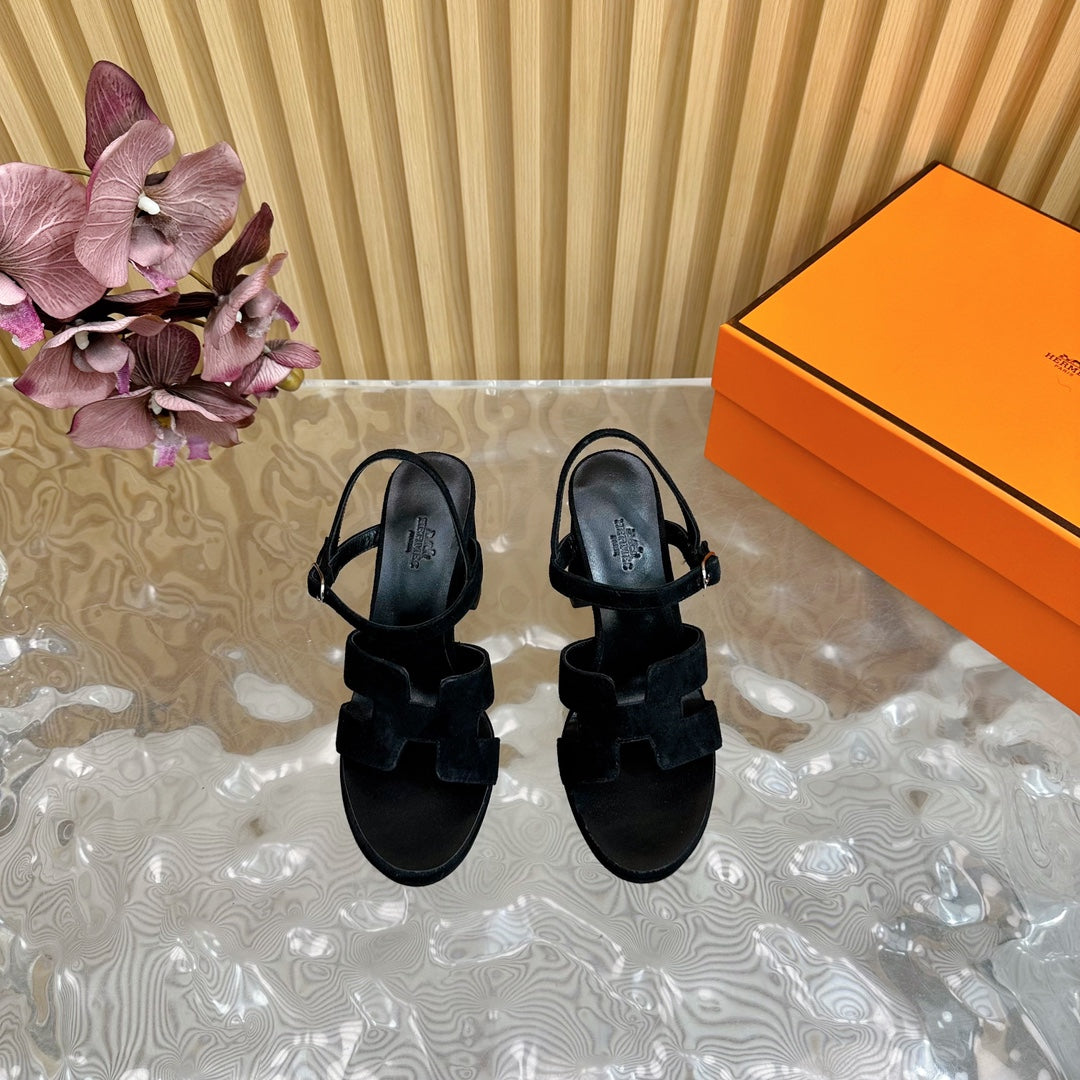JAZZ 90 SANDAL IN BLACK SUEDE - 35