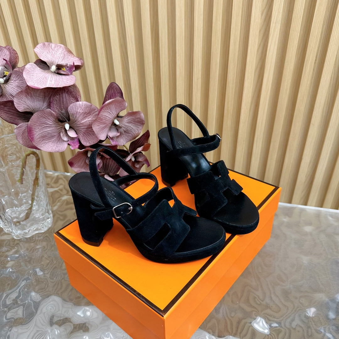 JAZZ 90 SANDAL IN BLACK SUEDE - 35
