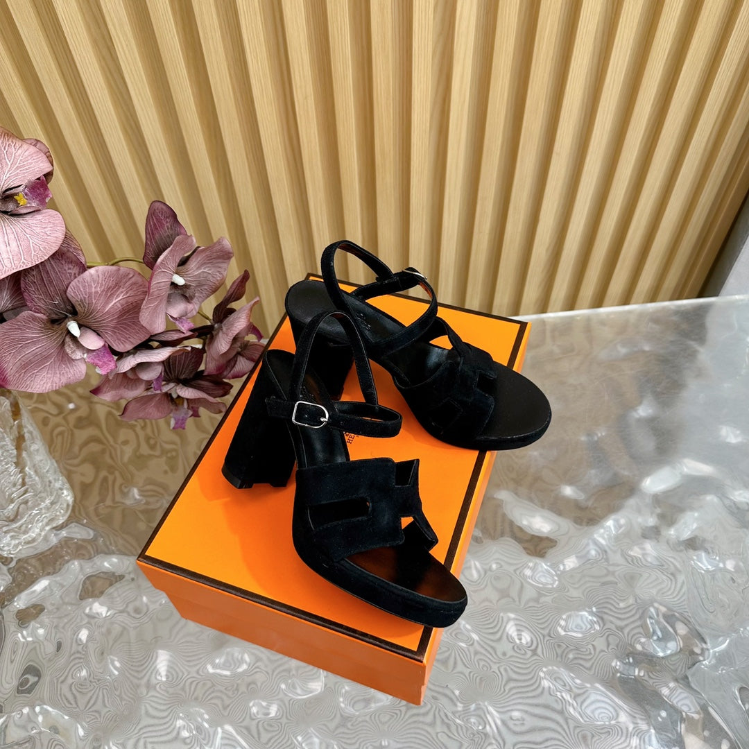 JAZZ 90 SANDAL IN BLACK SUEDE - 35