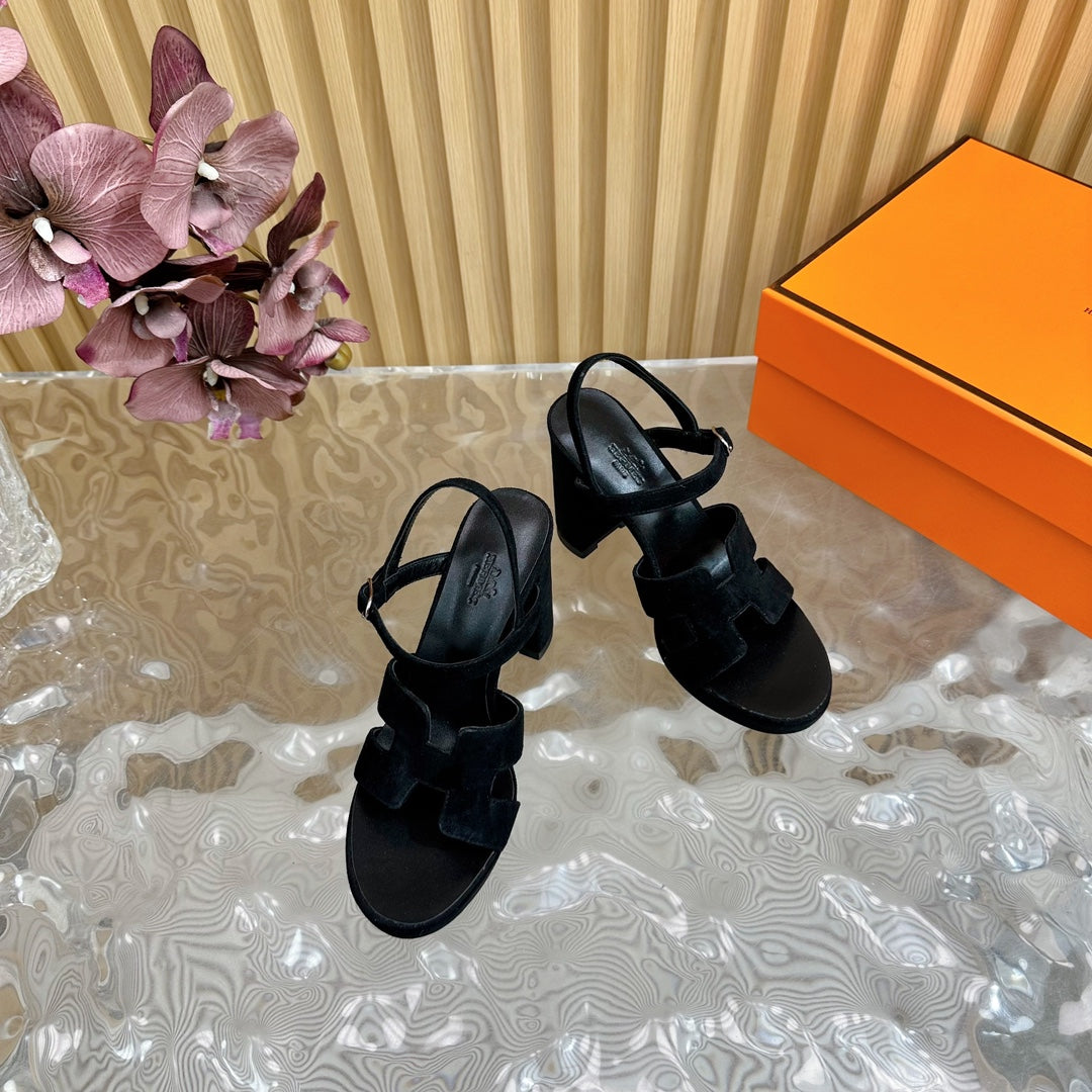 JAZZ 90 SANDAL IN BLACK SUEDE - 35