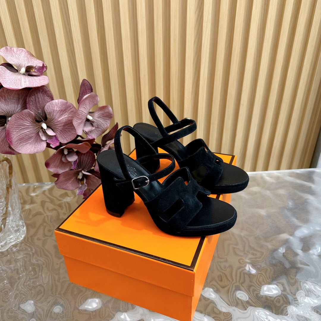 JAZZ 90 SANDAL IN BLACK SUEDE - 35