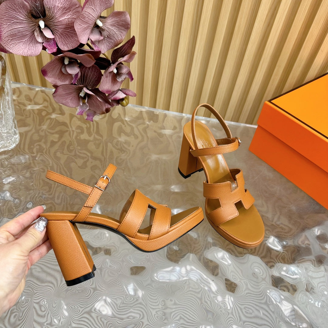 JAZZ 90 SANDAL IN BRONZE BROWN CALFSKIN - 35