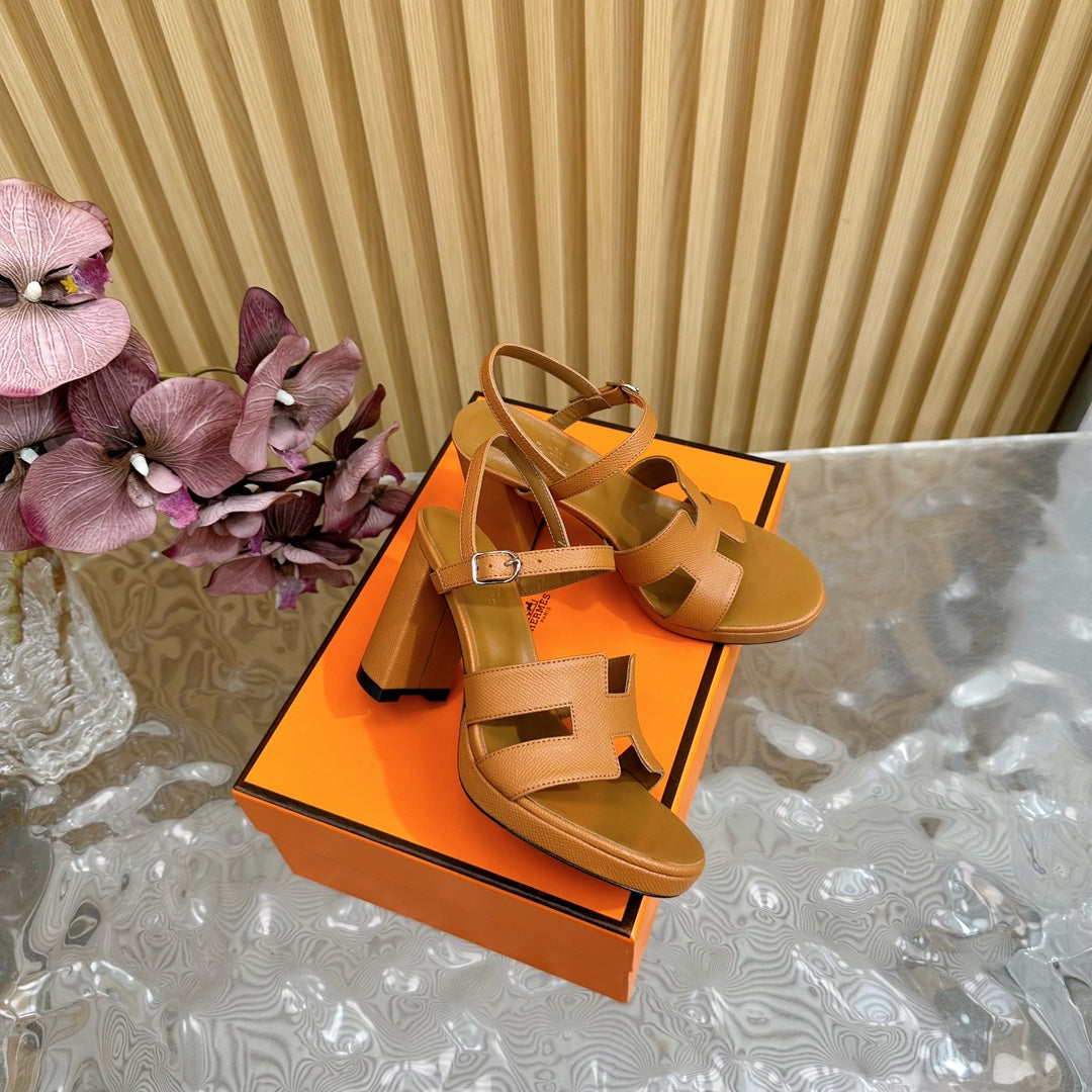 JAZZ 90 SANDAL IN BRONZE BROWN CALFSKIN - 35