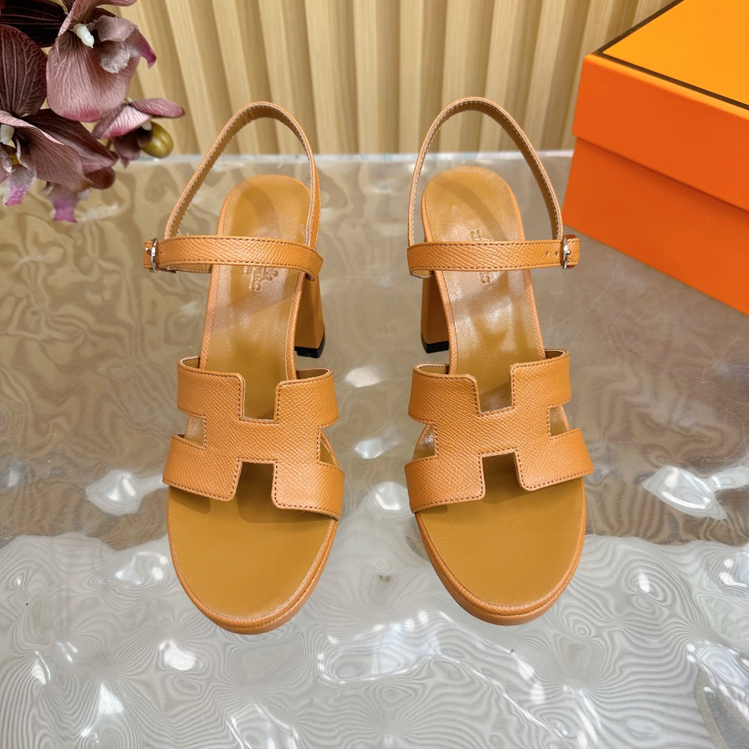 JAZZ 90 SANDAL IN BRONZE BROWN CALFSKIN - 35