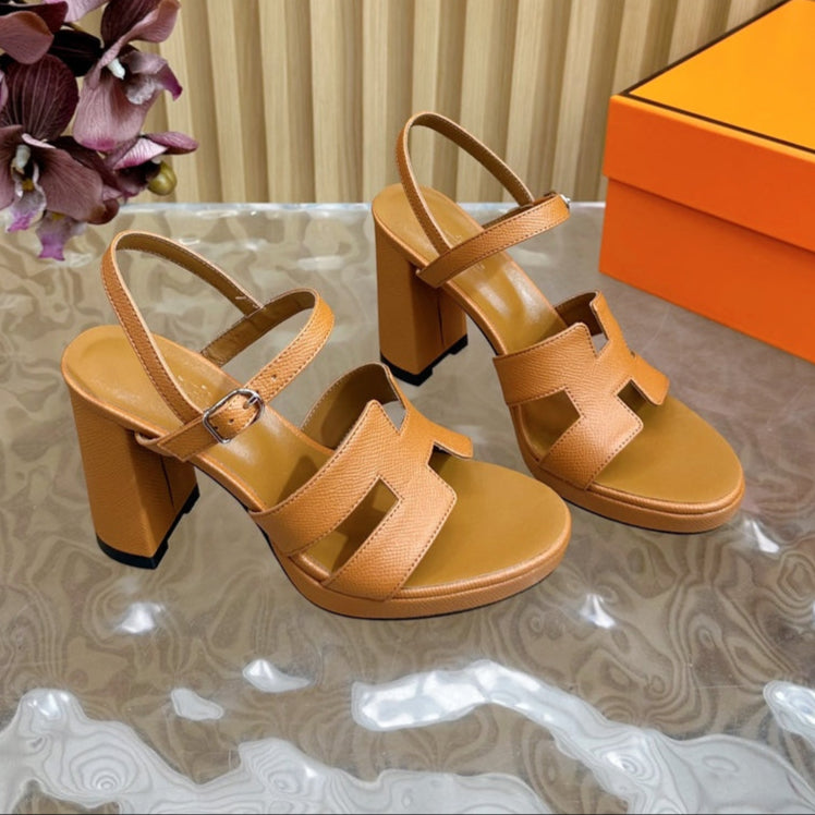 JAZZ 90 SANDAL IN BRONZE BROWN CALFSKIN - 35