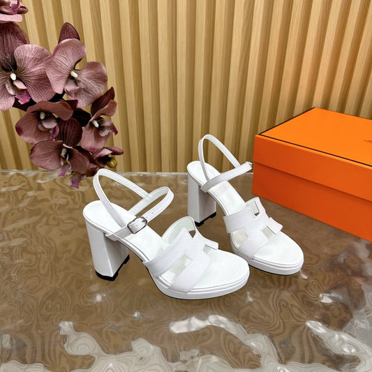 JAZZ 90 SANDAL IN WHITE CALFSKIN - 35