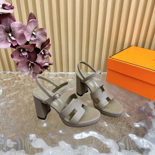 JAZZ 90 SANDAL IN WOOD BROWN CALFSKIN - 35