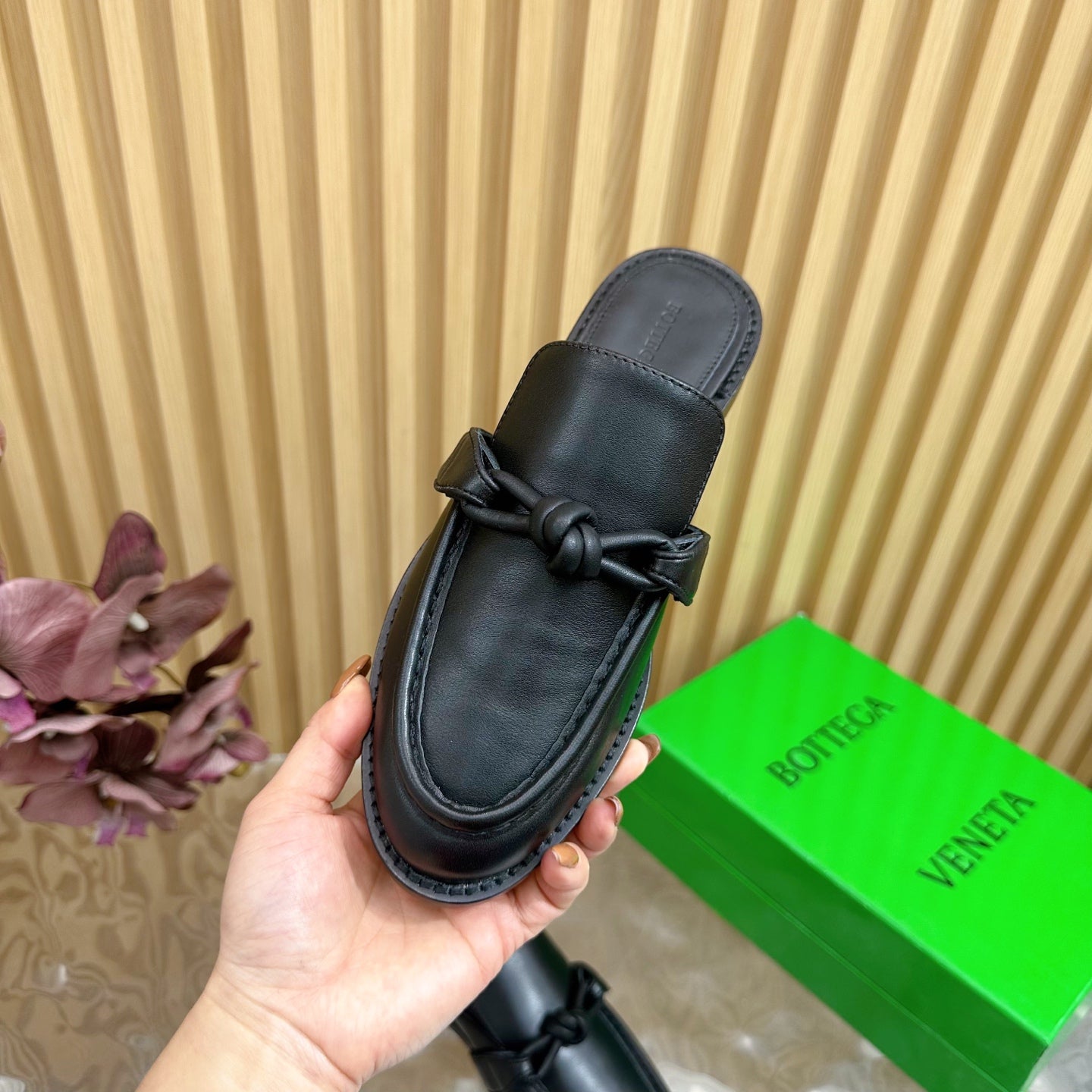 OPEN-BACK LOAFER REALISED IN BLACK SOFT CALFSKIN - 35