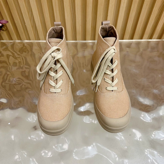 ЧЕРЕВИКИ KOOLER ANKLE BOOTS З БЕЖЕВОГО ПОЛОТНА HM 25S - 35
