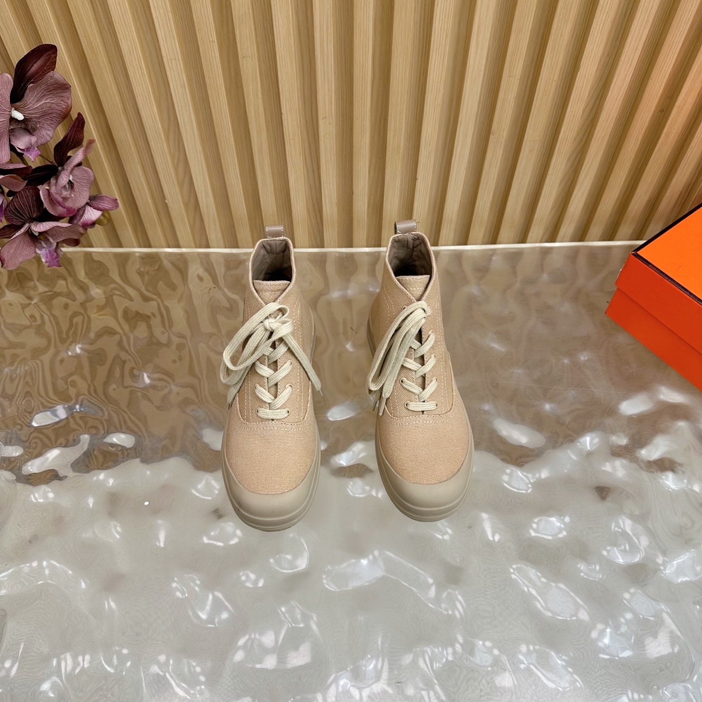 HM 25S KOOLER ANKLE BOOTS IN BEIGE CANVAS - 35
