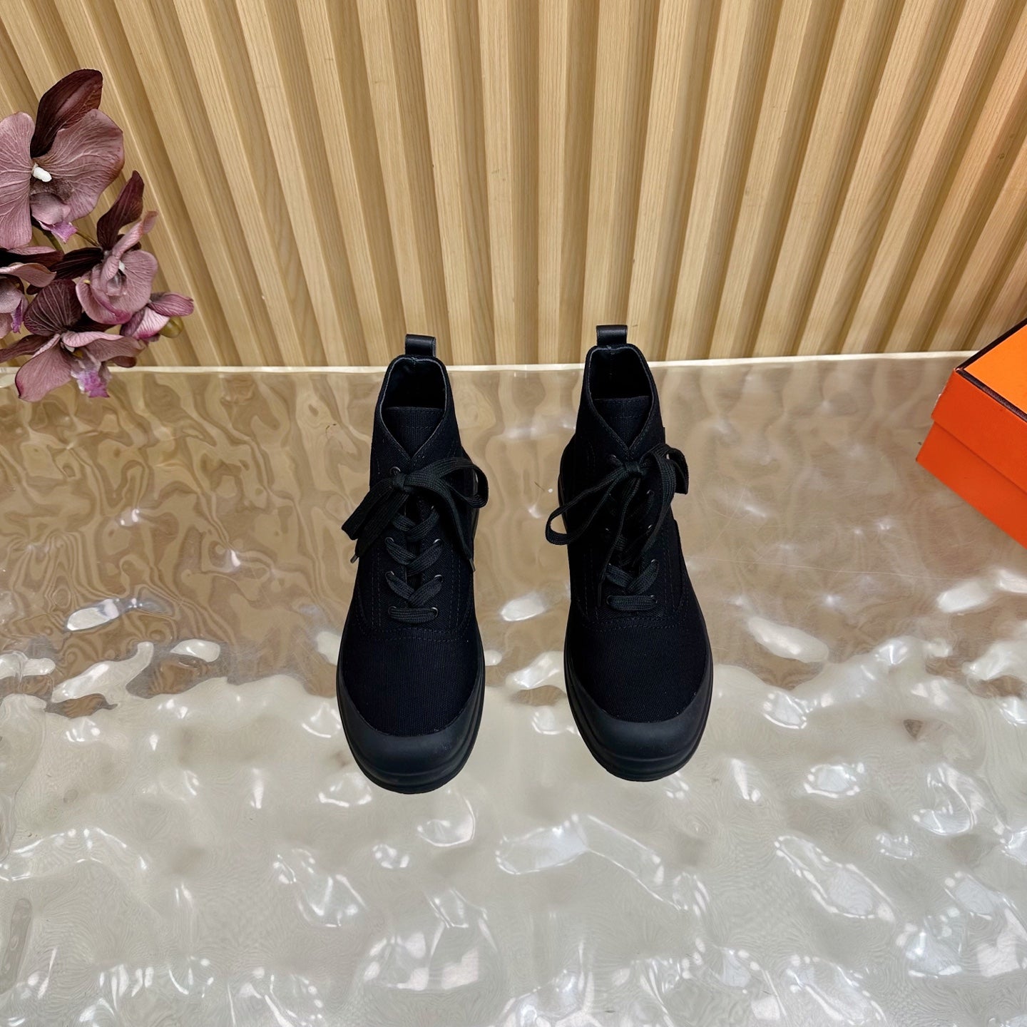 HM 25S KOOLER ANKLE BOOTS IN BLACK CANVAS - 35