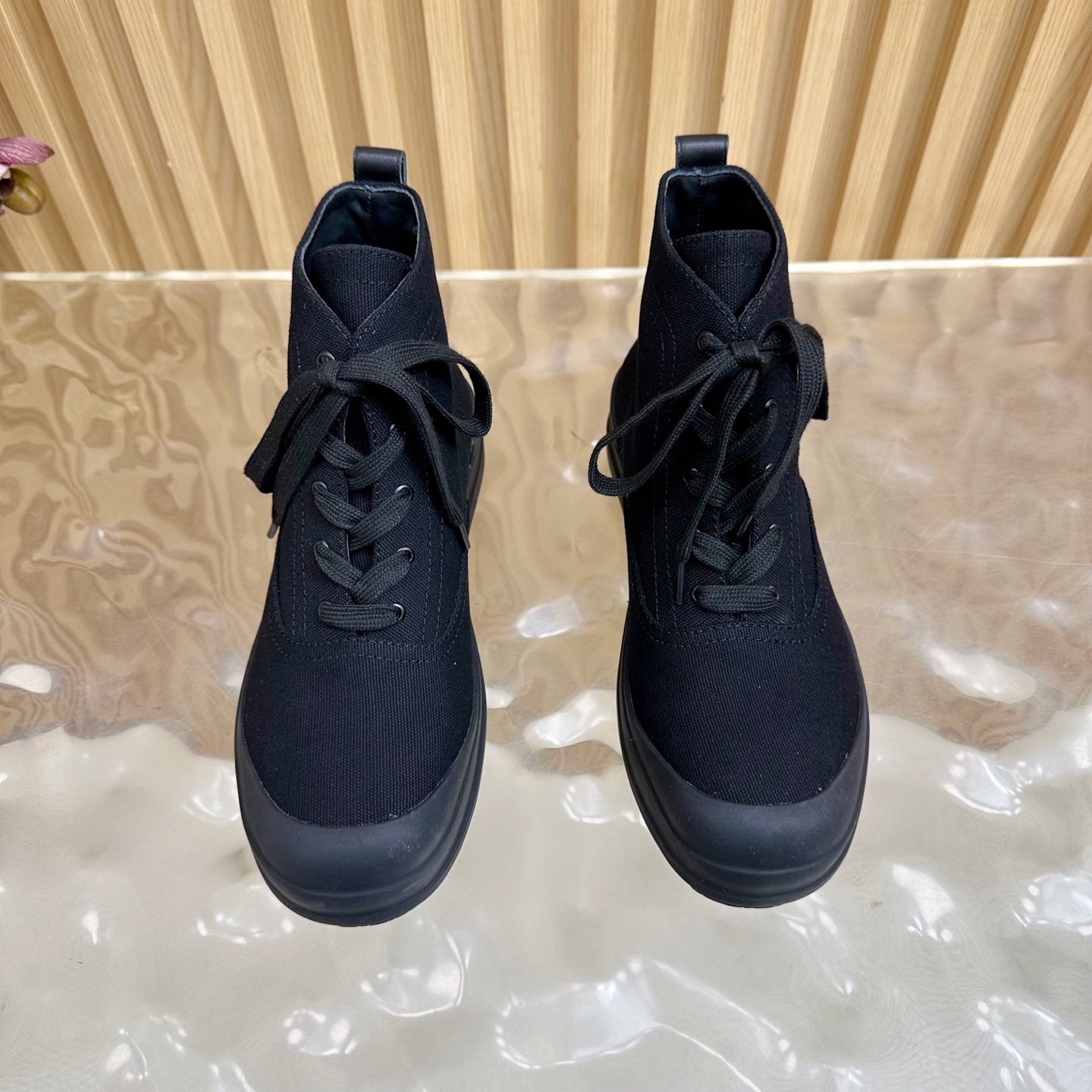 HM 25S KOOLER ANKLE BOOTS IN BLACK CANVAS - 35