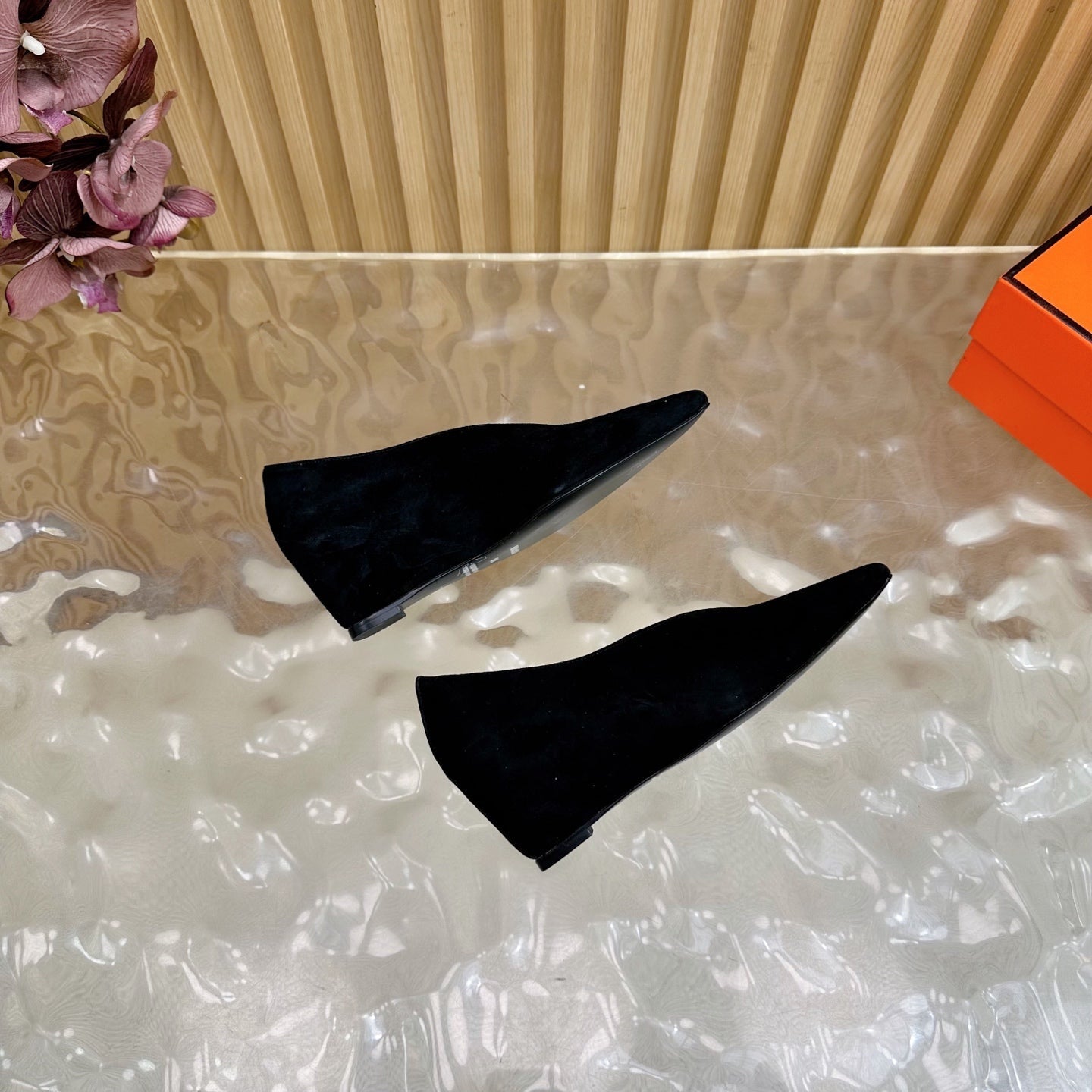 HM 25S HIGH-HEEL WEDGE SHOES 50 MM IN BLACK SUEDE - 35