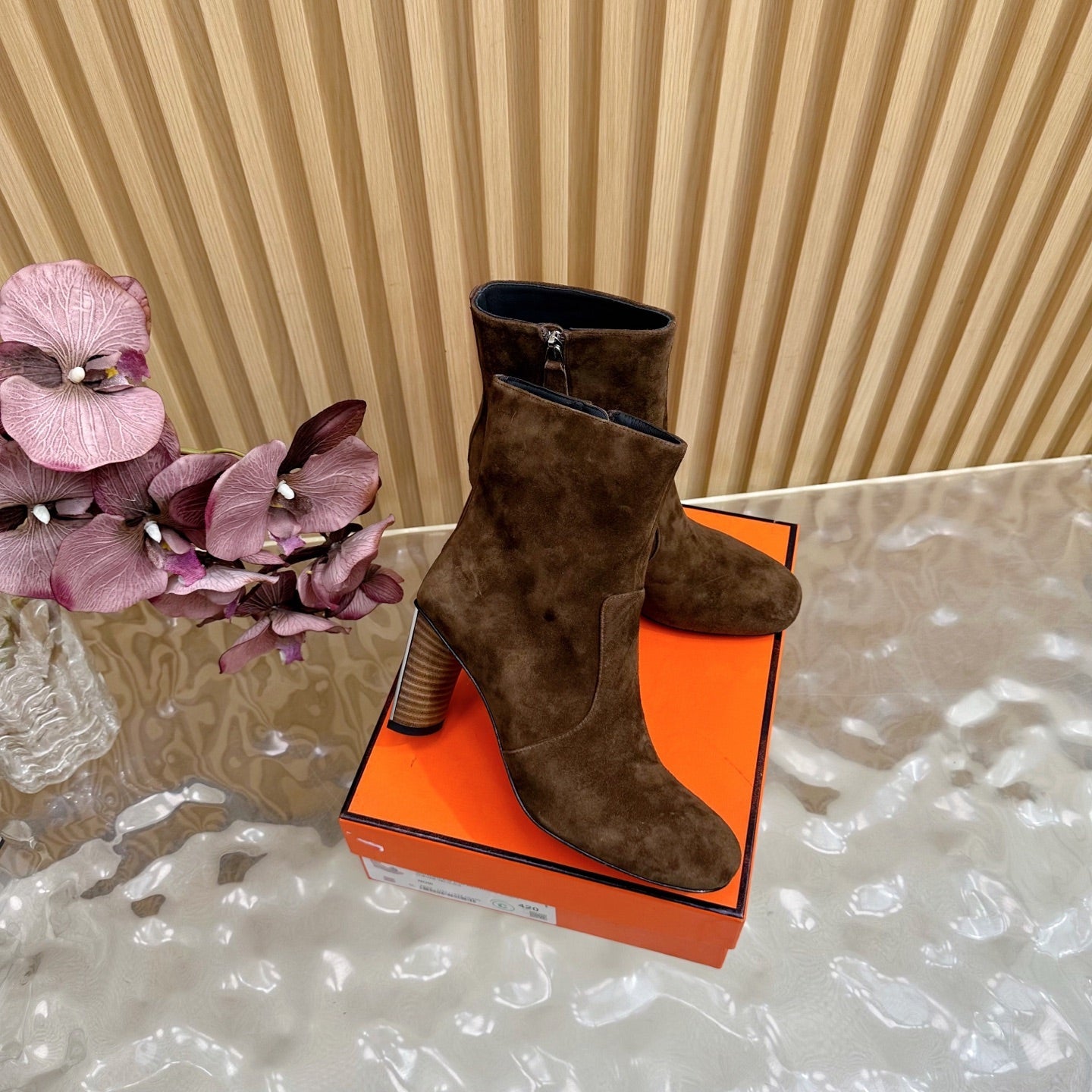 HM 25S ANKLE BOOTS 70 MM IN BROWN SUEDE - 35